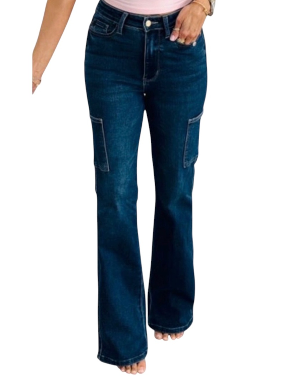 Judy Blue Ryker High Rise Cargo Boot Cut Jeans
